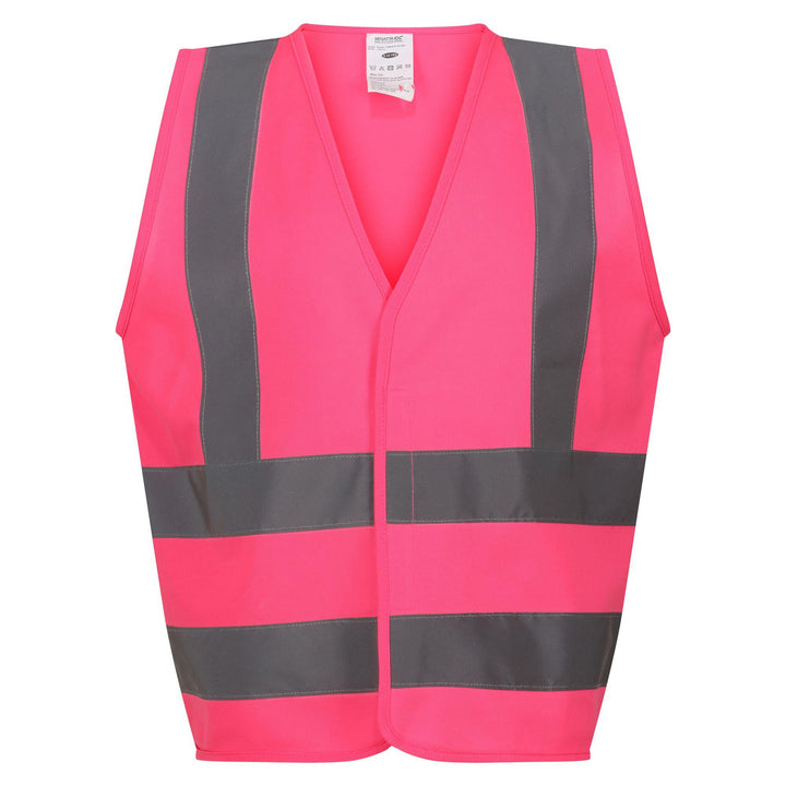 Regatta Professional Kids Junior  Hi-Vis Vest Fluro Pink 1#colour_fluro-pink