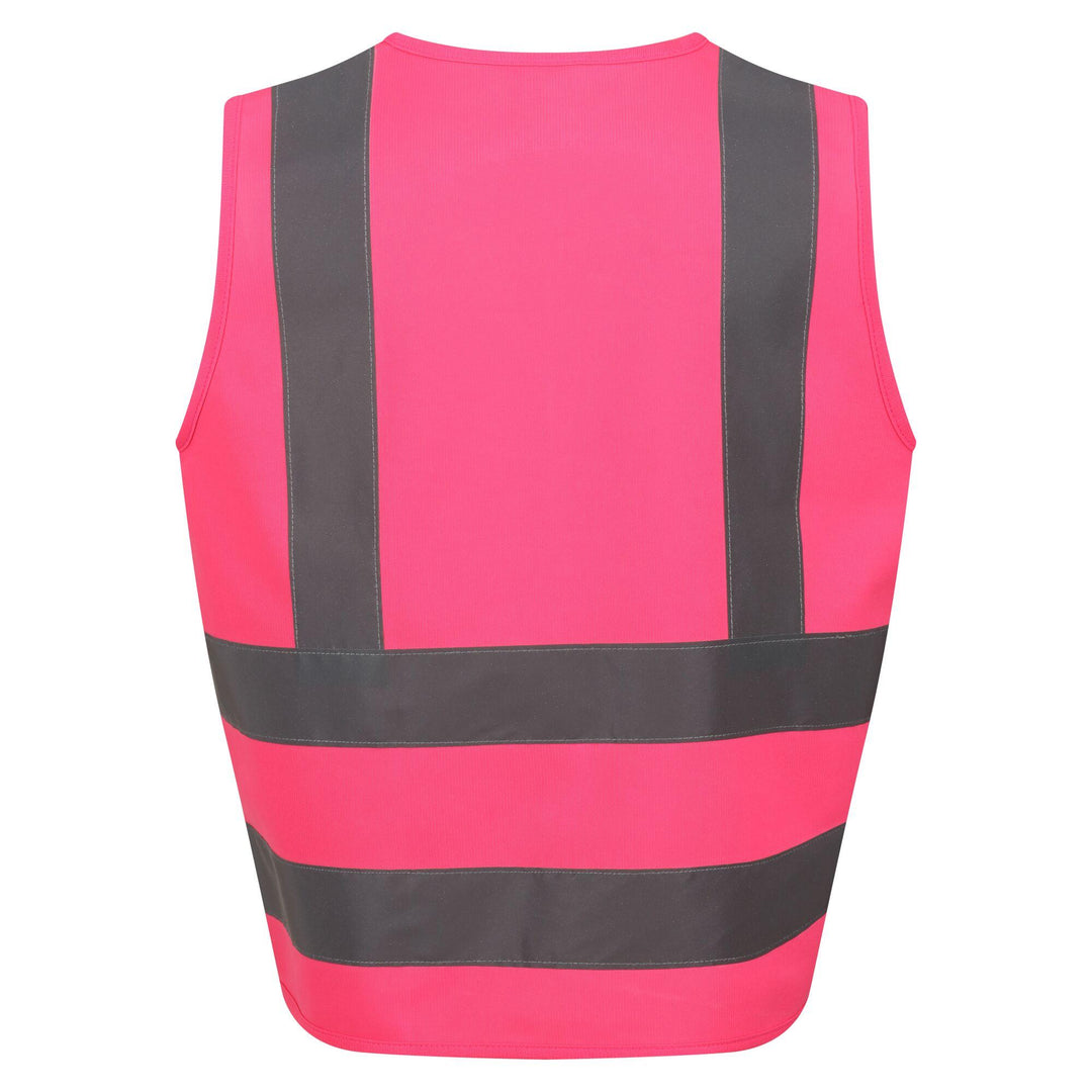 Regatta Professional Kids Junior  Hi-Vis Vest Fluro Pink 2#colour_fluro-pink