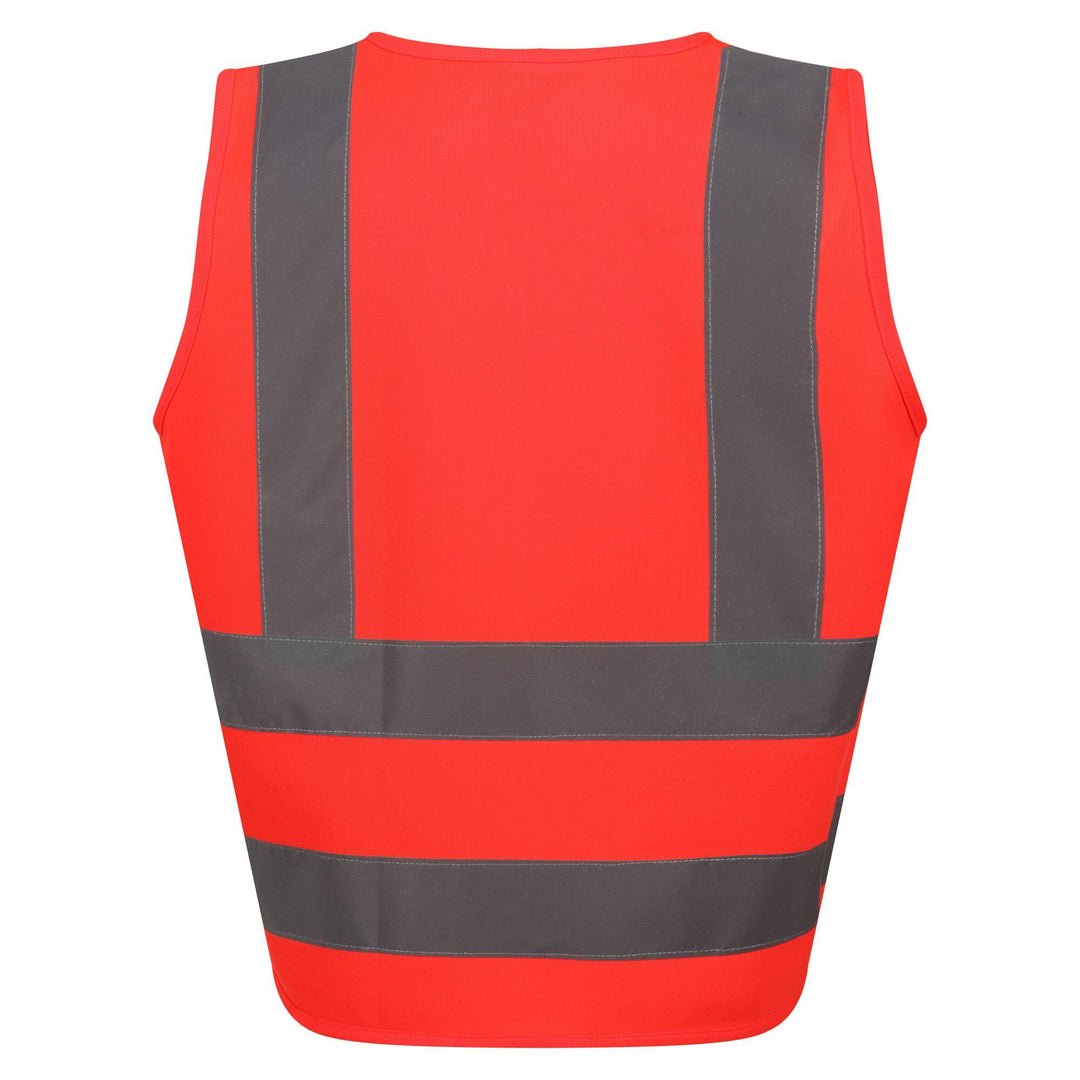 Regatta Professional Kids Junior  Hi-Vis Vest Fluro Red 2#colour_fluro-red