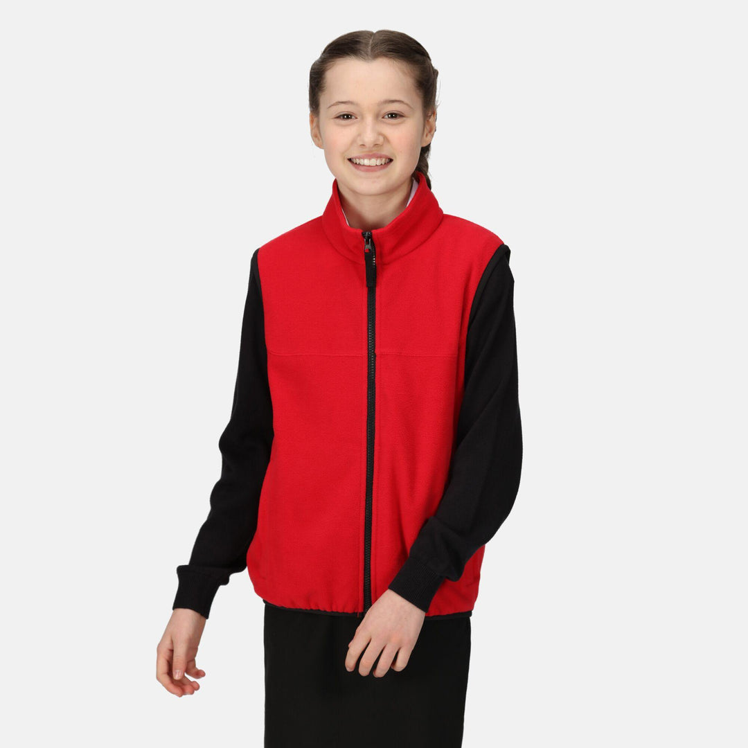 Regatta Professional Kids Microfleece Bodywarmer Classic Red Model 1#colour_classic-red