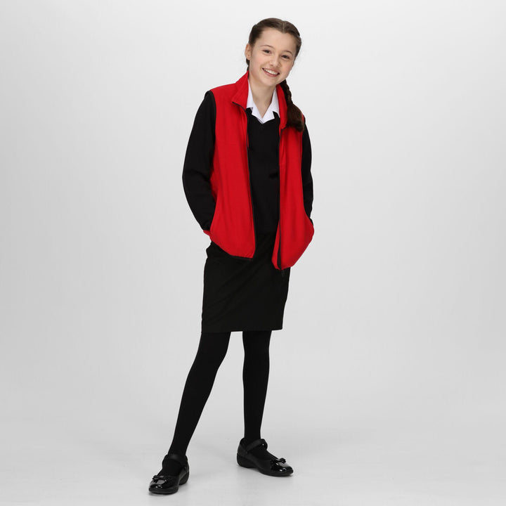 Regatta Professional Kids Microfleece Bodywarmer Classic Red Model 3#colour_classic-red