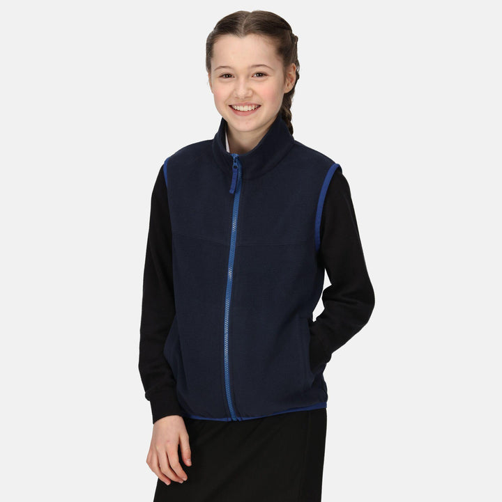 Regatta Professional Kids Microfleece Bodywarmer Navy Model 1#colour_navy