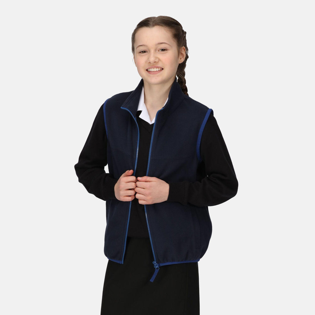 Regatta Professional Kids Microfleece Bodywarmer Navy Model 3#colour_navy