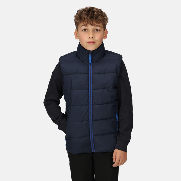 Regatta Professional Kids Scholar Thermal Insulated Bodywarmer Navy/Royal Blue Model 1#colour_navy-royal-blue