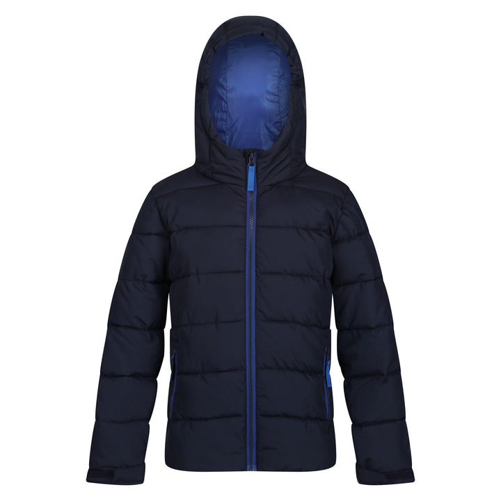 Regatta Professional Kids Scholar Thermal Insulated Hooded Jacket Navy/Royal Blue 1#colour_navy-royal-blue