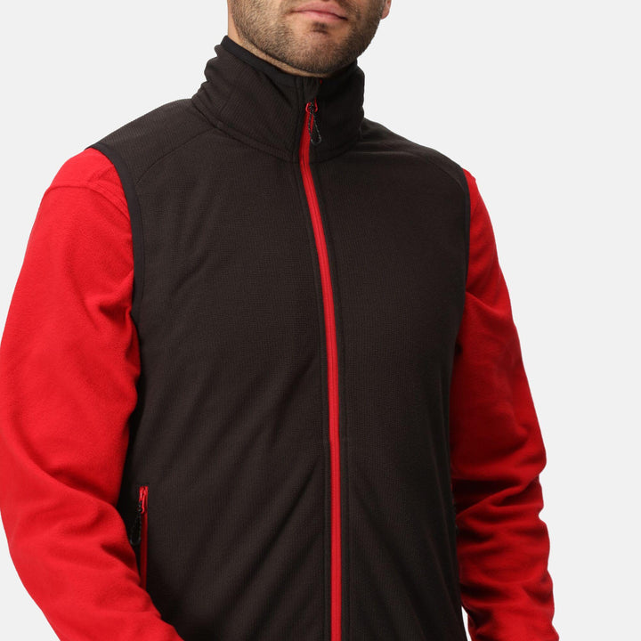 Regatta Professional Navigate Fleece Bodywarmer Black/Classic Red Model 4#colour_black-classic-red