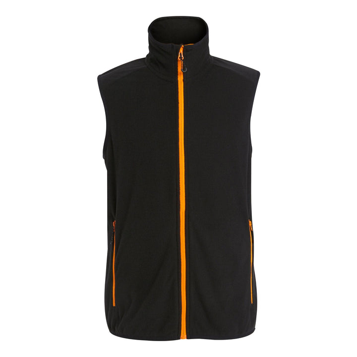 Regatta Professional Navigate Fleece Bodywarmer Black/Orange Pop 1#colour_black-orange-pop