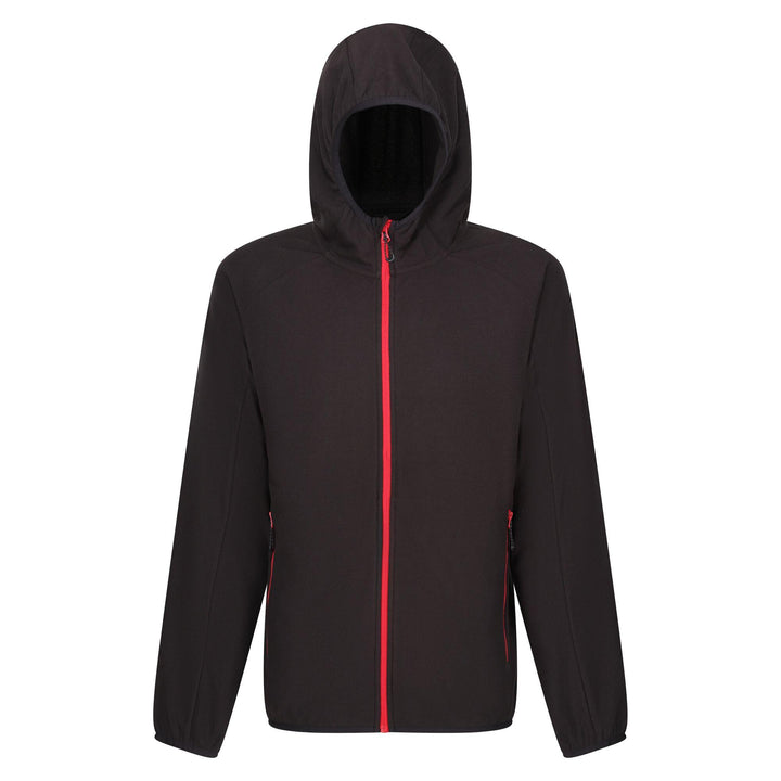 Regatta Professional Navigate Full Zip Hooded Fleece Black/Classic Red 1#colour_black-classic-red