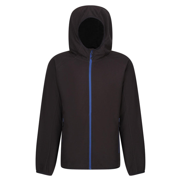 Regatta Professional Navigate Full Zip Hooded Fleece Black/New Royal 1#colour_black-new-royal