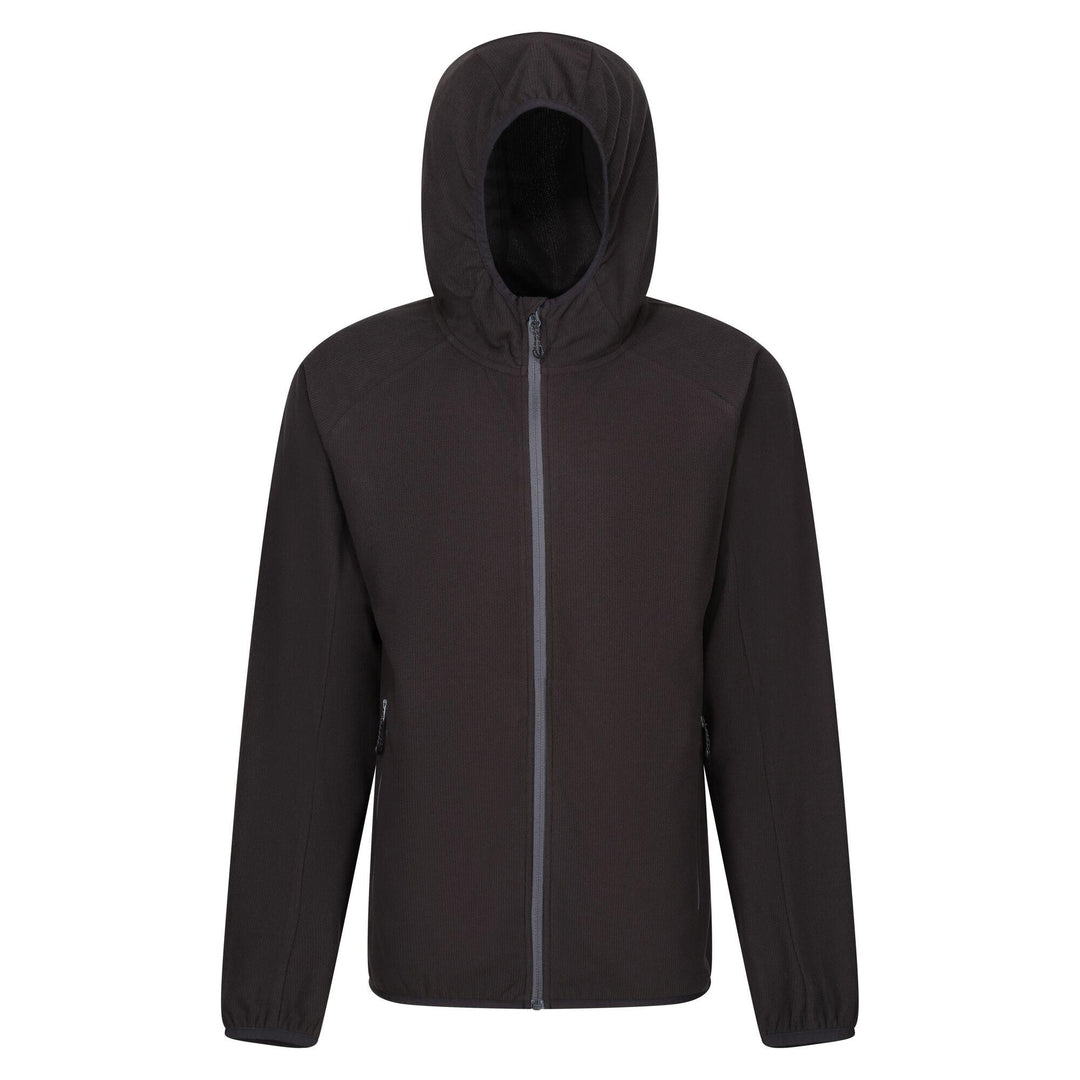 Regatta Professional Navigate Full Zip Hooded Fleece Black/Seal Grey 1#colour_black-seal-grey