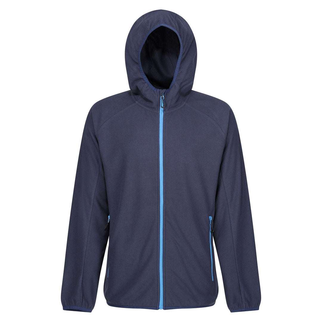 Regatta Professional Navigate Full Zip Hooded Fleece Navy/French Blue 1#colour_navy-french-blue