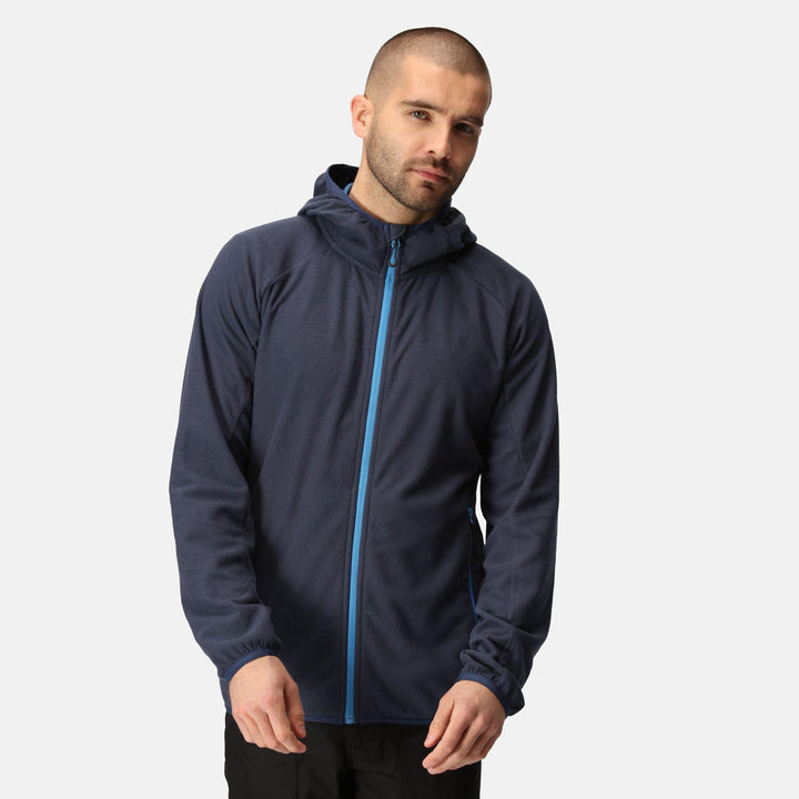 Regatta Professional Navigate Full Zip Hooded Fleece Navy/French Blue Model 1#colour_navy-french-blue