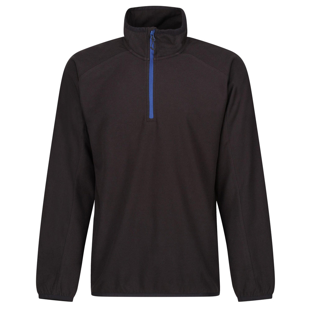 Regatta Professional Navigate Half Zip Fleece Black/New Royal 1#colour_black-new-royal