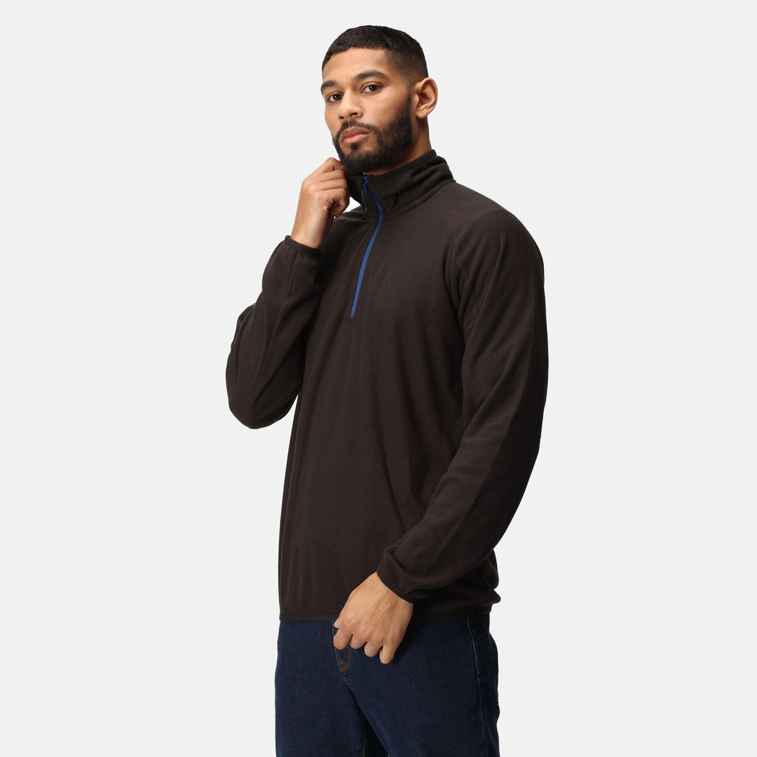 Regatta Professional Navigate Half Zip Fleece Black/New Royal Model 5#colour_black-new-royal