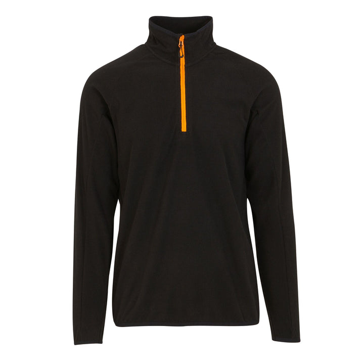 Regatta Professional Navigate Half Zip Fleece Black/Orange Pop 1#colour_black-orange-pop