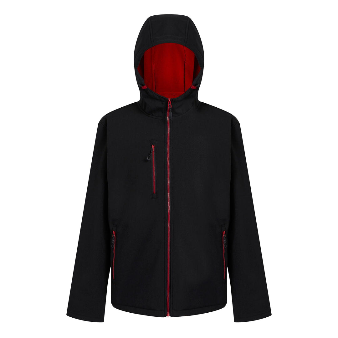 Regatta Professional Navigate Hooded Softshell Jacket Black/Classic Red 1#colour_black-classic-red