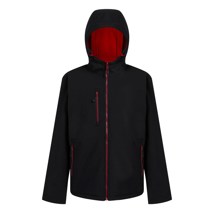 Regatta Professional Navigate Hooded Softshell Jacket Black/Classic Red 1#colour_black-classic-red