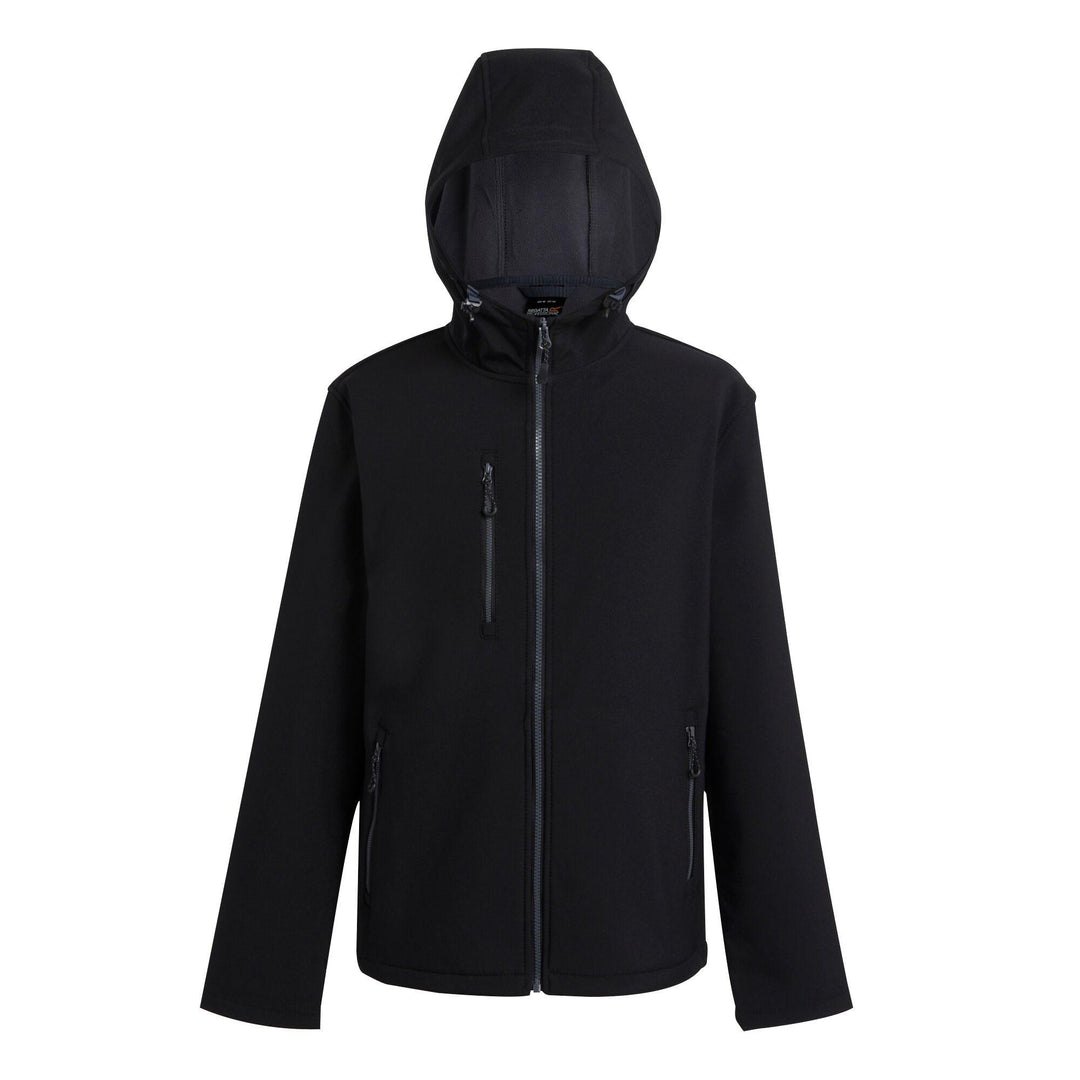 Regatta Professional Navigate Hooded Softshell Jacket Black/Seal Grey 1#colour_black-seal-grey