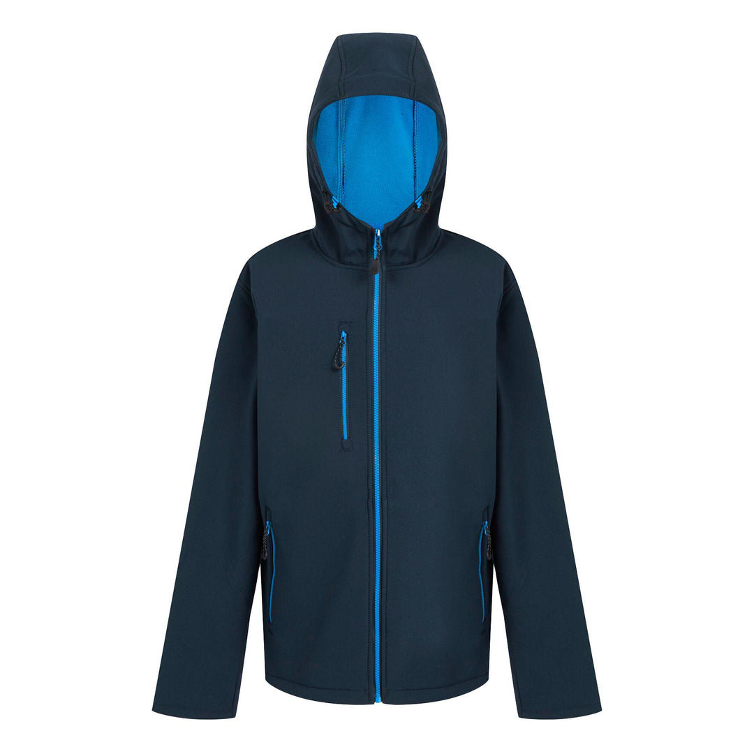 Regatta Professional Navigate Hooded Softshell Jacket Navy/French Blue 1#colour_navy-french-blue