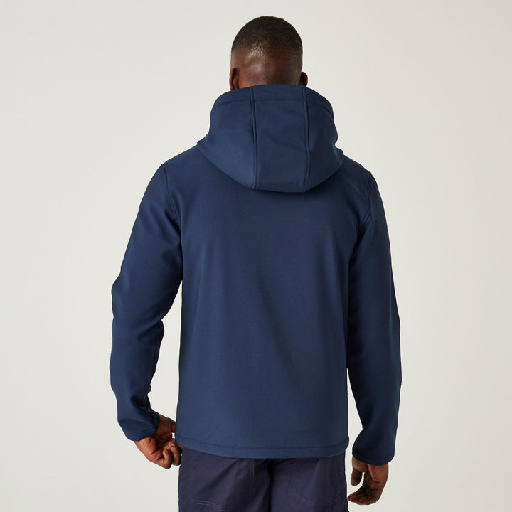 Regatta Professional Navigate Hooded Softshell Jacket Navy/Seal Grey Model 2#colour_navy-seal-grey