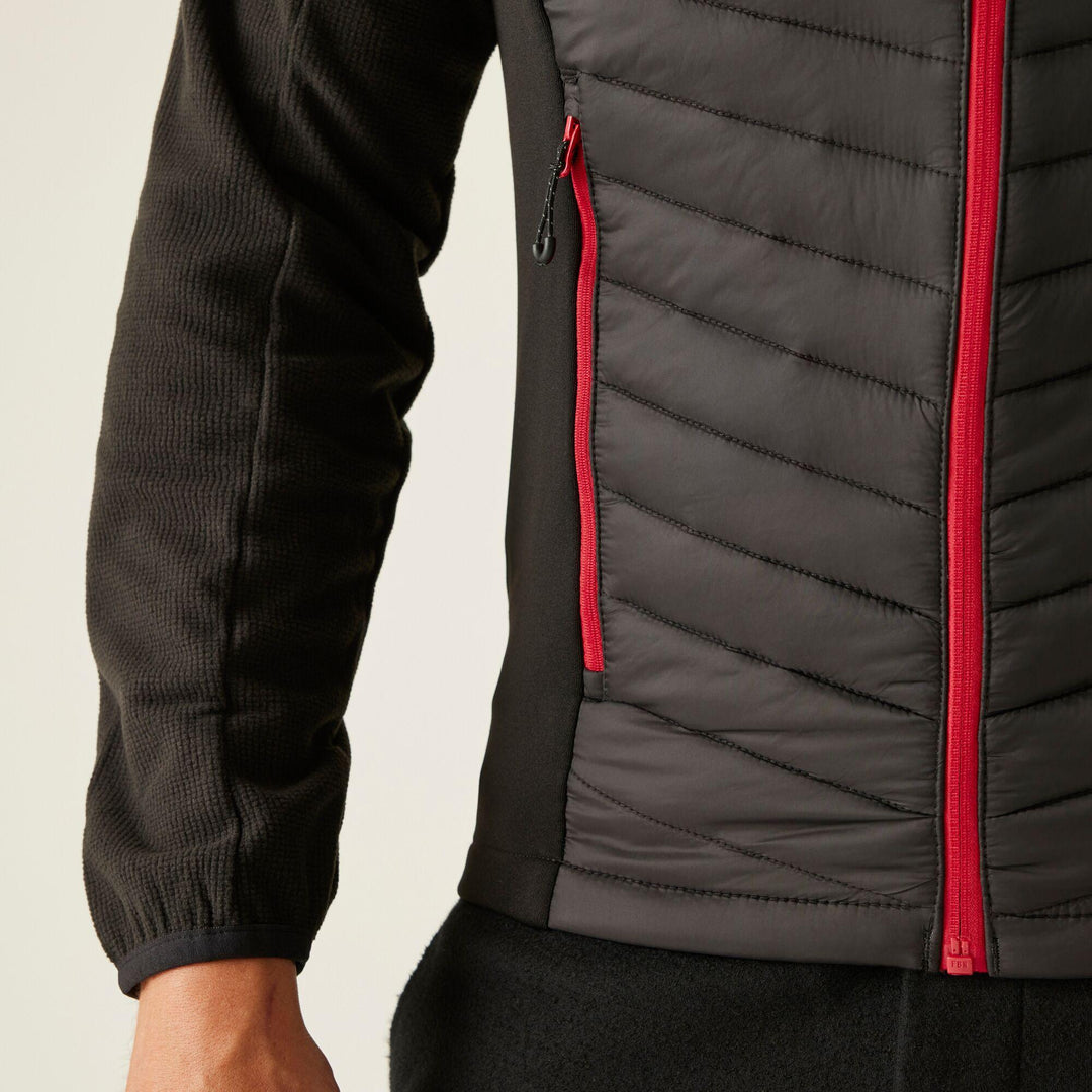 Regatta Professional Navigate Hybrid Lightweight Bodywarmer Black/Classic Red Model 4#colour_black-classic-red