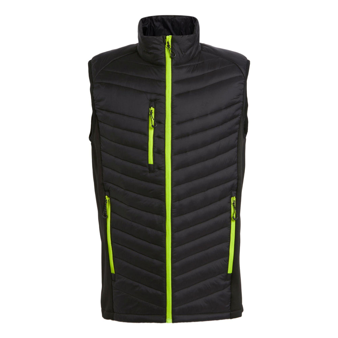 Regatta Professional Navigate Hybrid Lightweight Bodywarmer Black/Lime Green 1#colour_black-lime-green