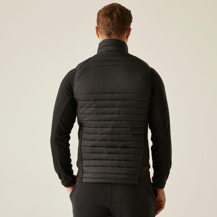 Regatta Professional Navigate Hybrid Lightweight Bodywarmer Black/Orange Pop Model 2#colour_black-orange-pop