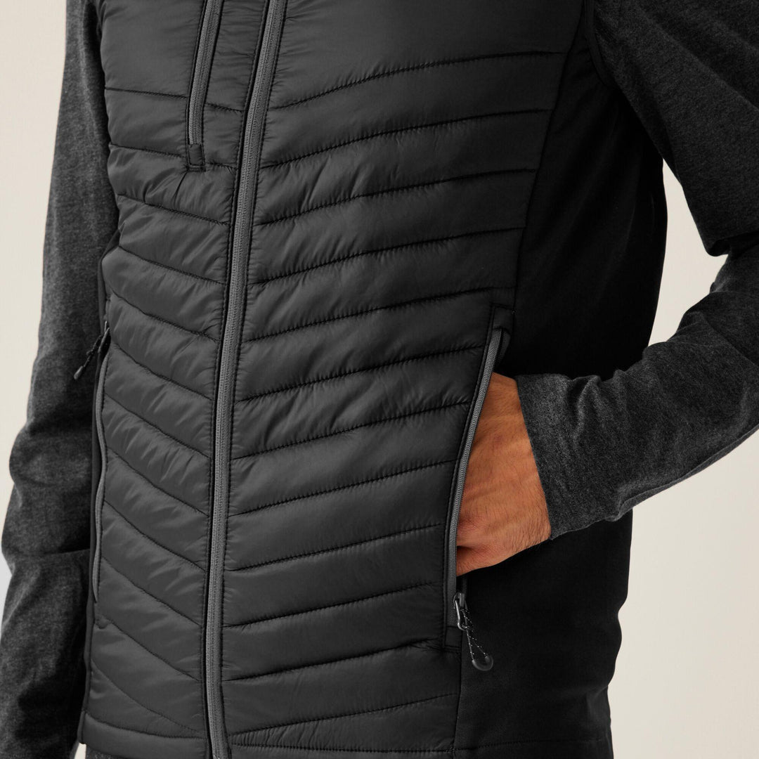 Regatta Professional Navigate Hybrid Lightweight Bodywarmer Black/Seal Grey Model 4#colour_black-seal-grey