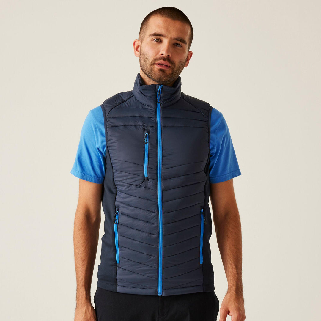 Regatta Professional Navigate Hybrid Lightweight Bodywarmer Navy/French Blue Model 1#colour_navy-french-blue