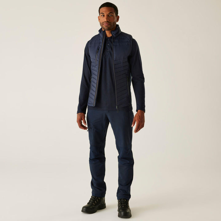 Regatta Professional Navigate Hybrid Lightweight Bodywarmer Navy/Seal Grey Model 3#colour_navy-seal-grey