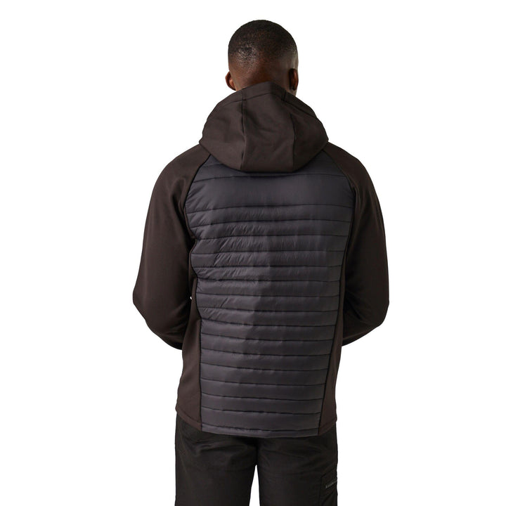 Regatta Professional Navigate Hybrid Lightweight Hooded Jacket Black/Orange Pop Model 2#colour_black-orange-pop