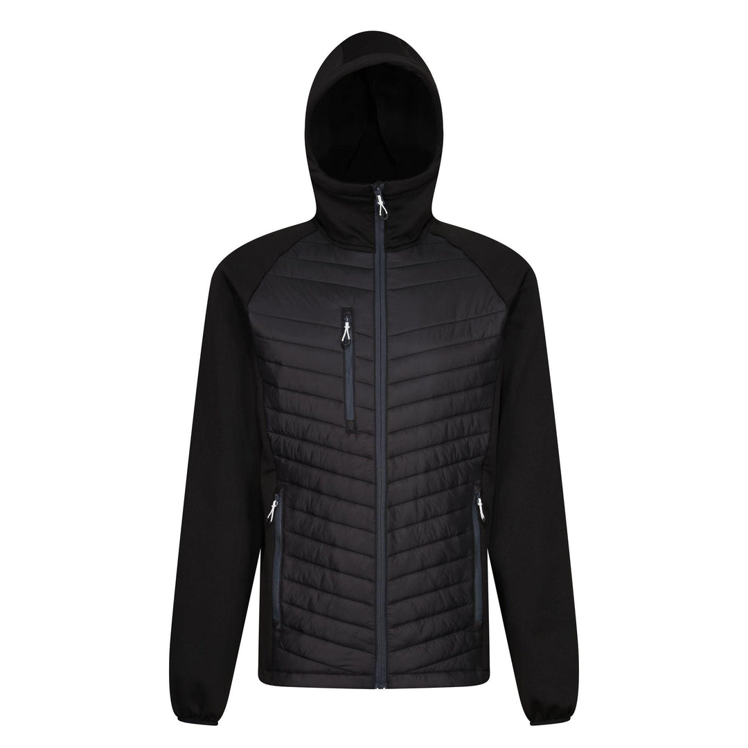 Regatta Professional Navigate Hybrid Lightweight Hooded Jacket Black/Seal Grey 1#colour_black-seal-grey