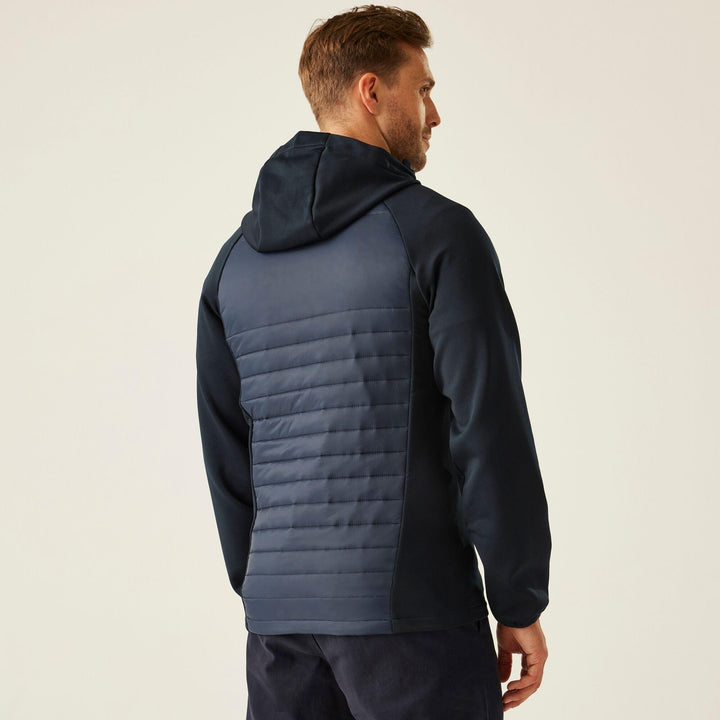 Regatta Professional Navigate Hybrid Lightweight Hooded Jacket Navy/Seal Grey Model 2#colour_navy-seal-grey