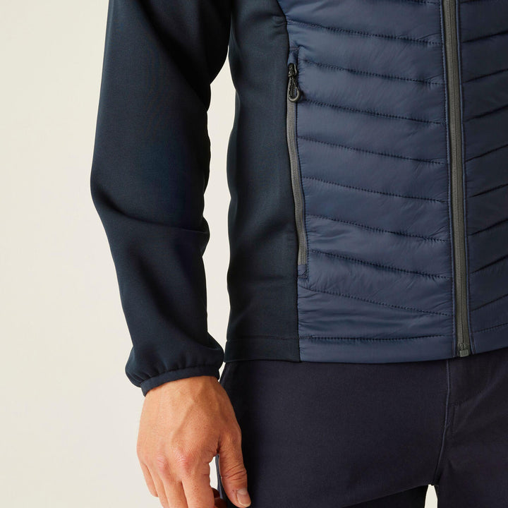 Regatta Professional Navigate Hybrid Lightweight Hooded Jacket Navy/Seal Grey Model 4#colour_navy-seal-grey