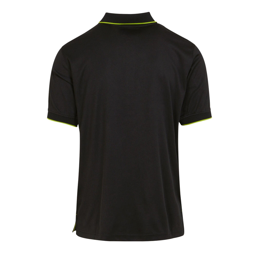 Regatta Professional Navigate Moisture-Wicking Anti-Bacterial Short Sleeve Polo Shirt Black/Lime Green 2#colour_black-lime-green