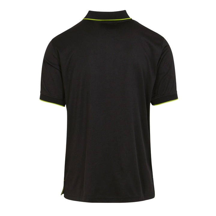 Regatta Professional Navigate Moisture-Wicking Anti-Bacterial Short Sleeve Polo Shirt Black/Lime Green 2#colour_black-lime-green