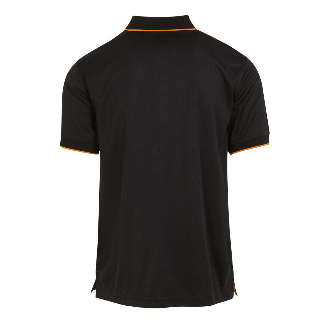 Regatta Professional Navigate Moisture-Wicking Anti-Bacterial Short Sleeve Polo Shirt Black/Orange Pop 2#colour_black-orange-pop