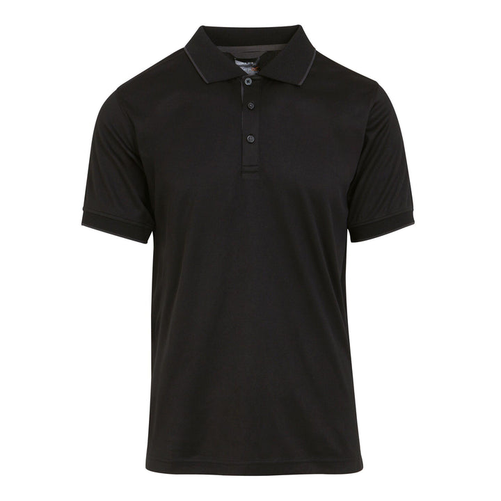 Regatta Professional Navigate Moisture-Wicking Anti-Bacterial Short Sleeve Polo Shirt Black/Seal Grey 1#colour_black-seal-grey