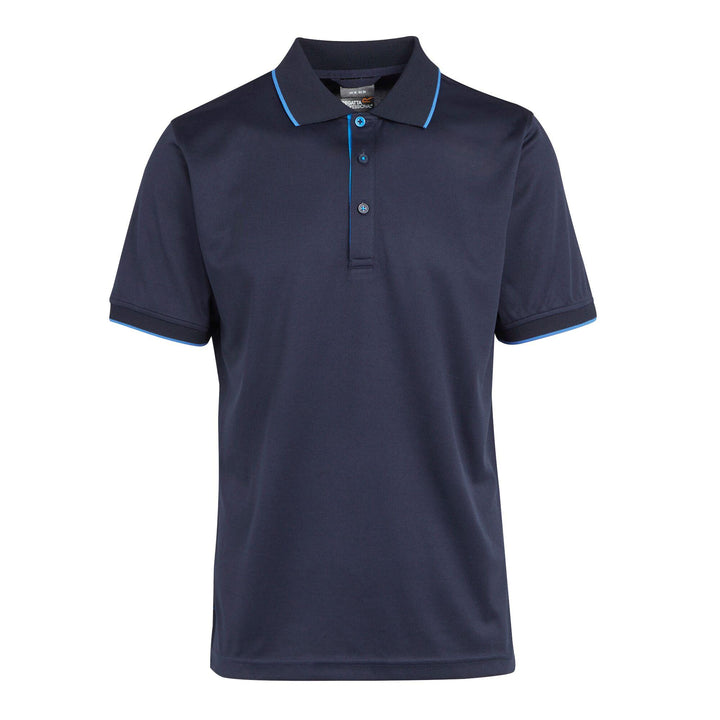 Regatta Professional Navigate Moisture-Wicking Anti-Bacterial Short Sleeve Polo Shirt Navy/French Blue 1#colour_navy-french-blue