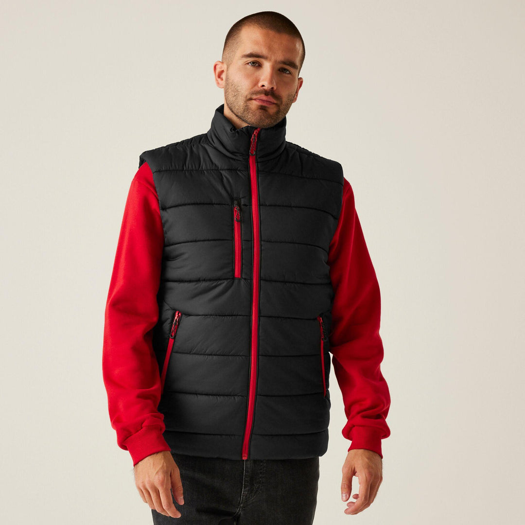 Regatta Professional Navigate Thermal Insulated Bodywarmer Black/Classic Red Model 1#colour_black-classic-red