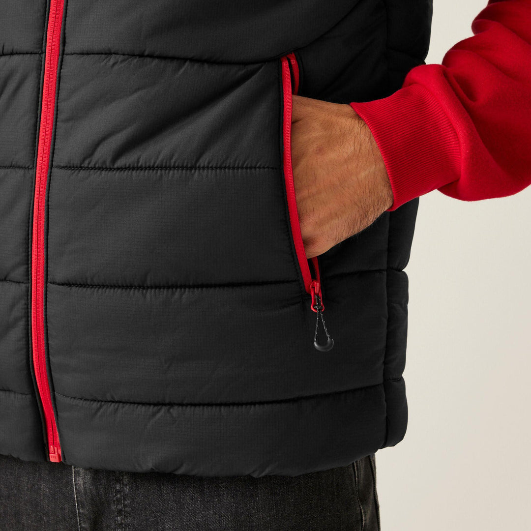 Regatta Professional Navigate Thermal Insulated Bodywarmer Black/Classic Red Model 5#colour_black-classic-red