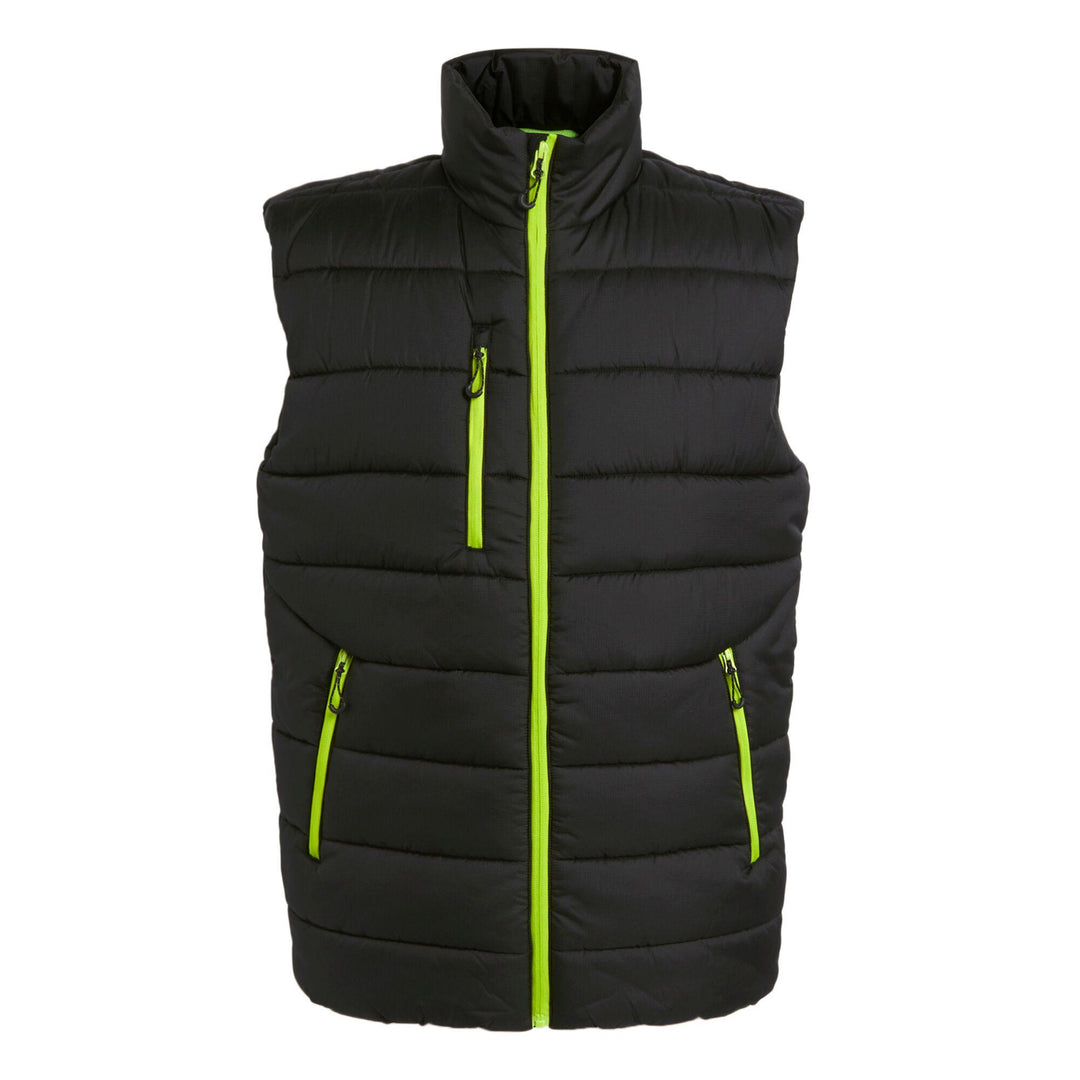 Regatta Professional Navigate Thermal Insulated Bodywarmer Black/Lime Green 1#colour_black-lime-green