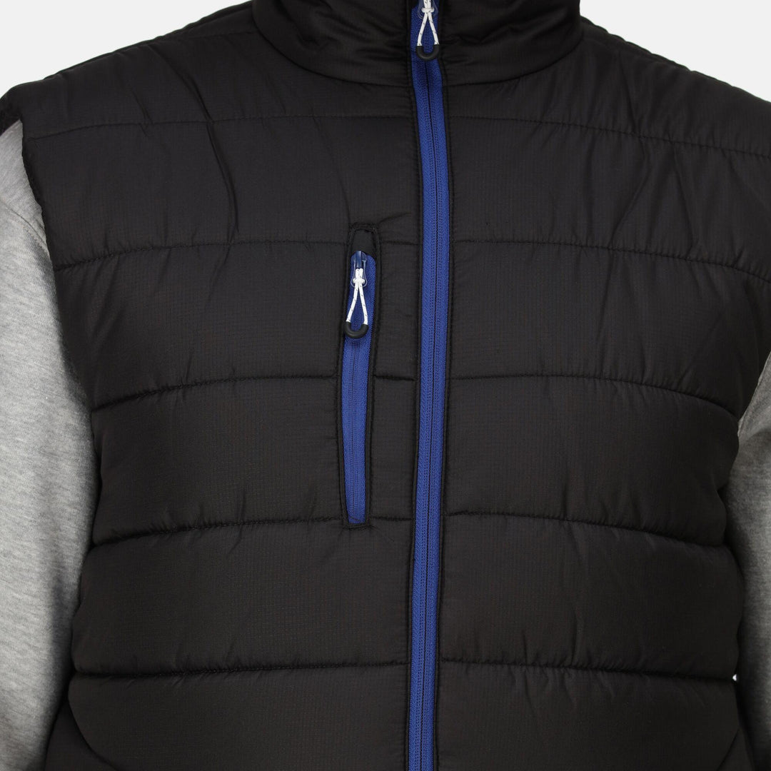 Regatta Professional Navigate Thermal Insulated Bodywarmer Black/New Royal Model 4#colour_black-new-royal