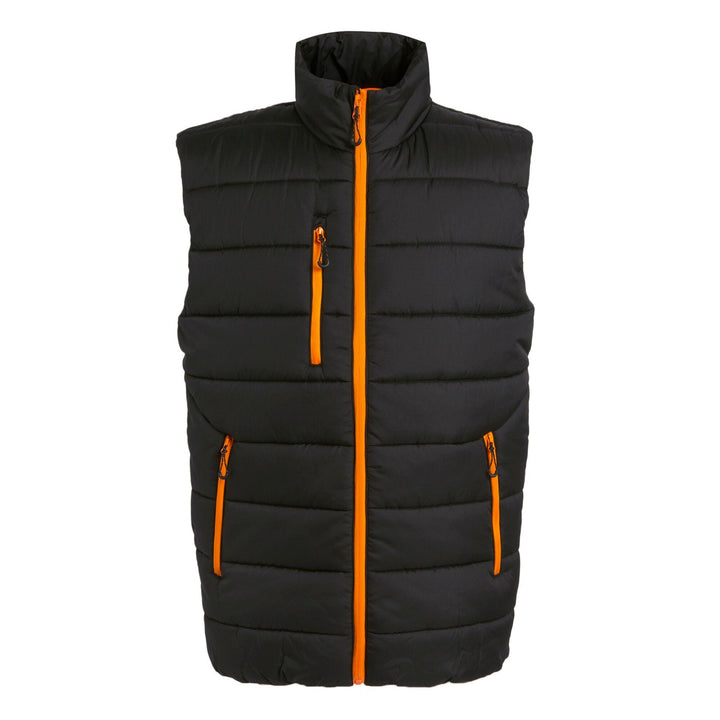 Regatta Professional Navigate Thermal Insulated Bodywarmer Black/Orange Pop 1#colour_black-orange-pop