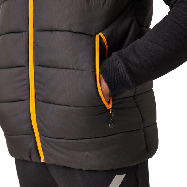 Regatta Professional Navigate Thermal Insulated Bodywarmer Black/Orange Pop Model 6#colour_black-orange-pop