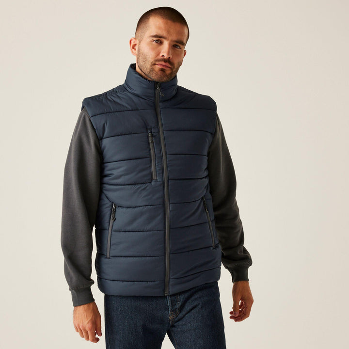 Regatta Professional Navigate Thermal Insulated Bodywarmer Navy/Seal Grey Model 1#colour_navy-seal-grey