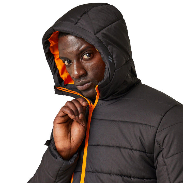 Regatta Professional Navigate Thermal Insulated Jacket Black/Orange Pop Model 6#colour_black-orange-pop