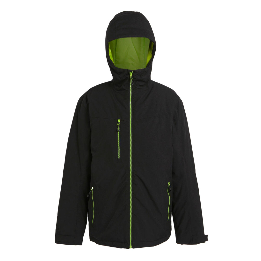 Regatta Professional Navigate Waterproof Insulated Jacket Black/Lime Green 1#colour_black-lime-green