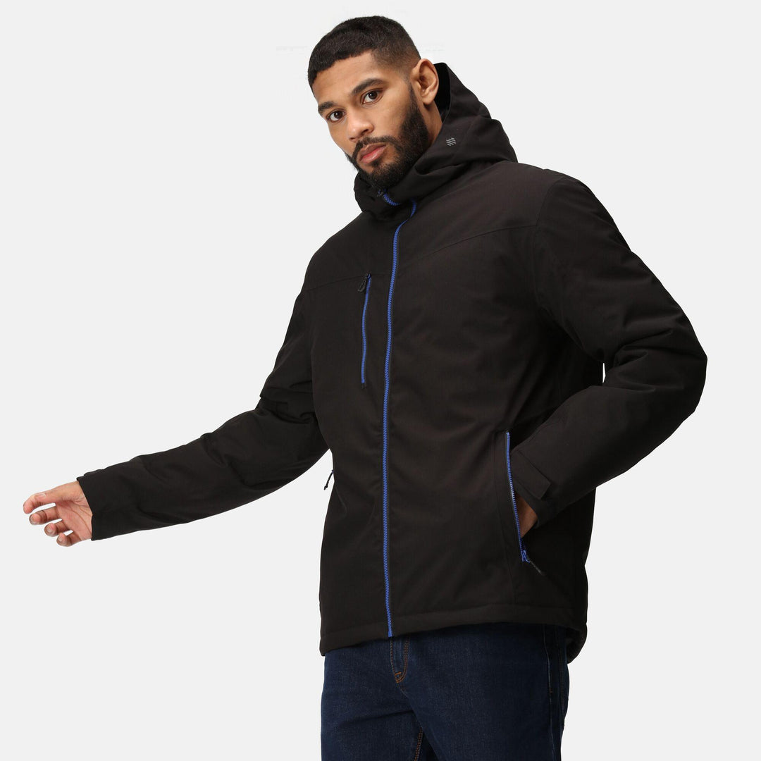 Regatta Professional Navigate Waterproof Insulated Jacket Black/New Royal Model 1#colour_black-new-royal