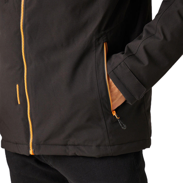 Regatta Professional Navigate Waterproof Insulated Jacket Black/Orange Pop Model 6#colour_black-orange-pop